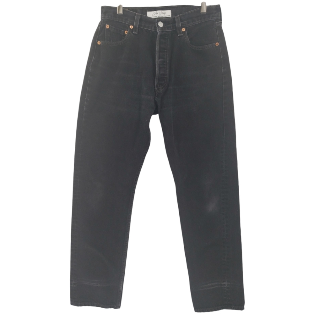 Levi's 501 Stellar Vintage Women's 30x32 Black Button Fly 100% Cotton Rigid